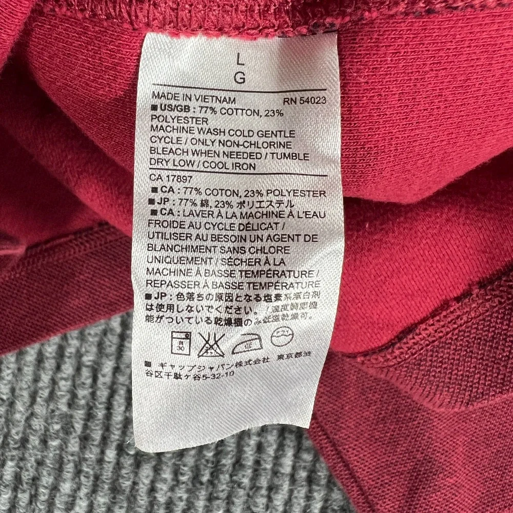 Banana Republic Sweater Mens Large Red Long Sleeve 1/4 Zip Pullover Shirt
